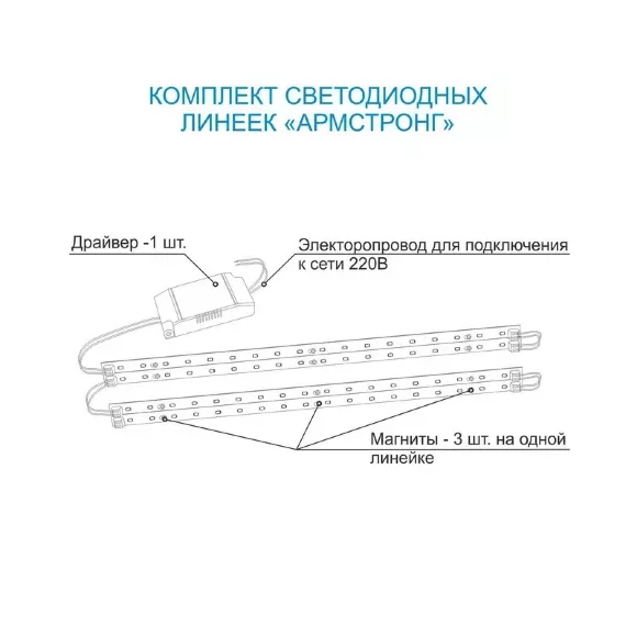 Комплект светодиодных линеек Apeyron Армстронг 5730 36Вт 3000К 12-140 Комплект светодиодных линеек Apeyron Армстронг 5730 36Вт 3000К 12-140