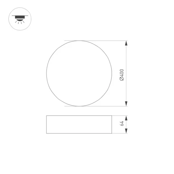 Потолочный светильник Arlight SP-Rondo-R400-40W Warm3000 034814, Теплый белый, 90 Потолочный светильник Arlight SP-Rondo-R400-40W Warm3000 034814, Теплый белый, 90