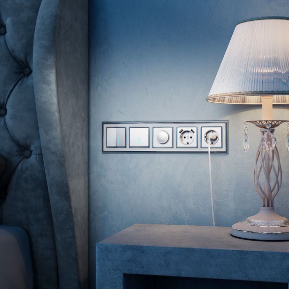 Выключатель одноклавишный с подсветкой Werkel (серебряный) W1110106 4690389164811 a050893