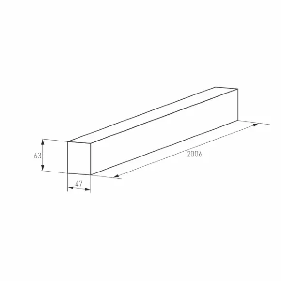 Шинопровод магнитный Arlight Mag-Track-4563-2000 028070(1), вид сбоку