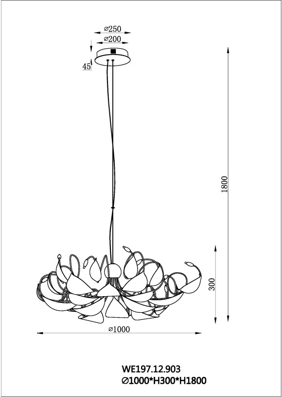 Подвесной светильник Wertmark Alessandra WE197.12.903