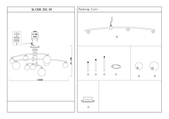 Потолочная люстра ST LUCE SEMBRARE SL1208.302.09