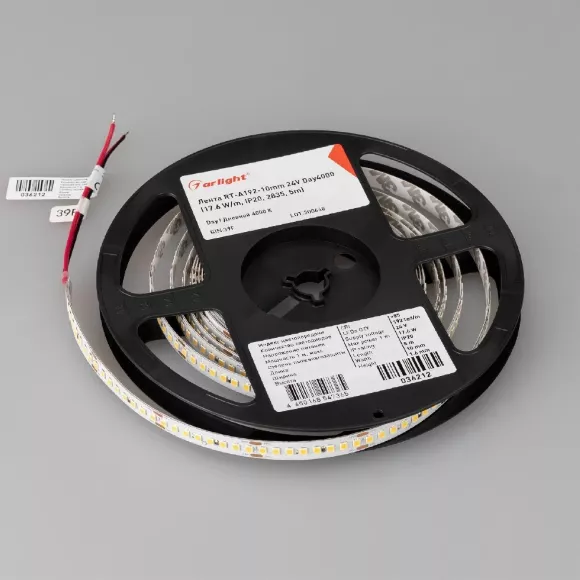 Светодиодная лента Arlight RT-A192-10mm 24V Day4000 17.6 W/m, IP20, 2835, 5m 036212
