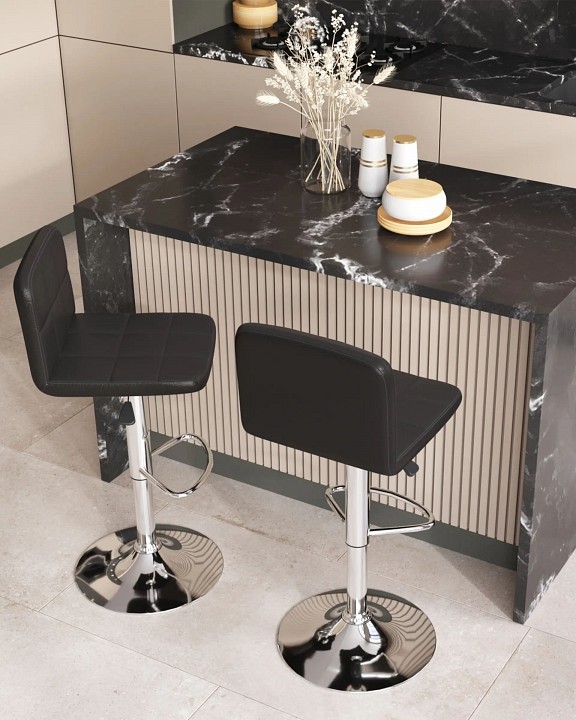 Набор из 2 стульев барных Малави New SGR_BC-V003-NP_black_X2