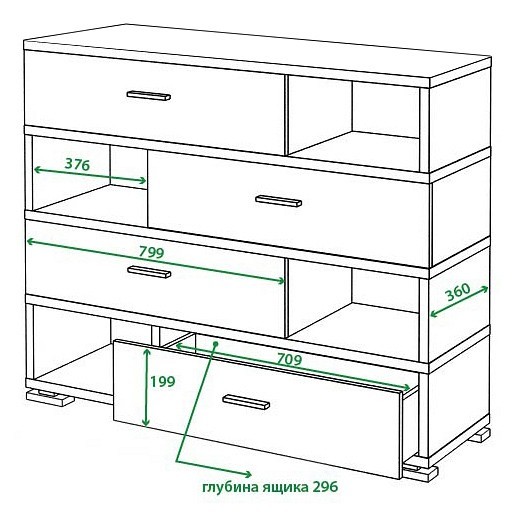 Тумба комбинированная Домино СБ-40/4 MER_SB-40_4_VK