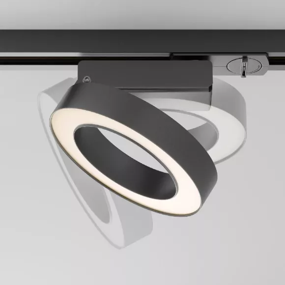 Трековый светильник Maytoni Technical Rim TR044-1-12W3K-B, Черный, Теплый белый, Алюминий, крепление Трековый светильник Maytoni Technical Rim TR044-1-12W3K-B, Черный, Теплый белый, Алюминий, крепление