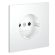Накладка для розетки с заземлением и защитными шторками Voltum S70 (белый матовый) VLS000702