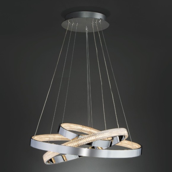 Подвесная светодиодная люстра с пультом управления Eurosvet POSH 90176/3 хром