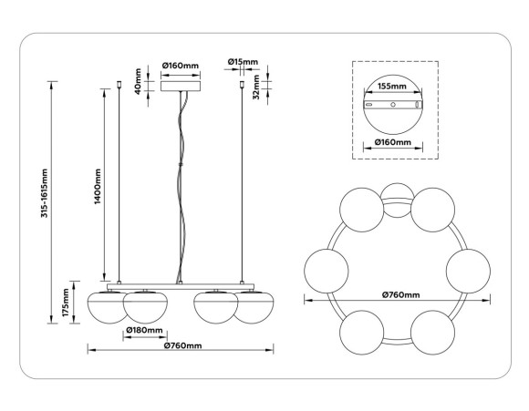 Подвесная светодиодная люстра Ambrella Light Modern LH12003