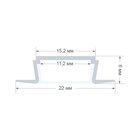 Профиль алюминиевый (рассеиватель, заглушки - 2 шт.) Apeyron 08-02-Б
