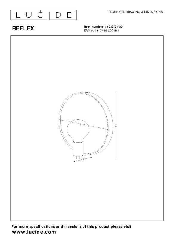 Зеркало с подсветкой Lucide Reflex 36213/31/30