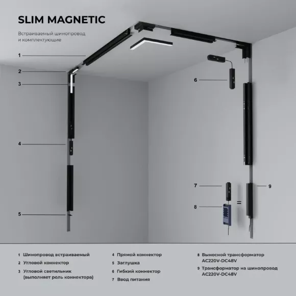 Шинопровод магнитный встраиваемый Elektrostandard Slim magnetic 85128/00 4690389191909 a062326 Шинопровод магнитный встраиваемый Elektrostandard Slim magnetic 85128/00 4690389191909 a062326