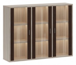 Тумба-витрина Домино СУ(ш3в1)+3ФС MER_SUsh3v1-3FS-KV-karamel-venge