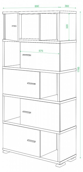 Тумба комбинированная Домино нельсон СБ-30/5 MER_SB-30_5_N
