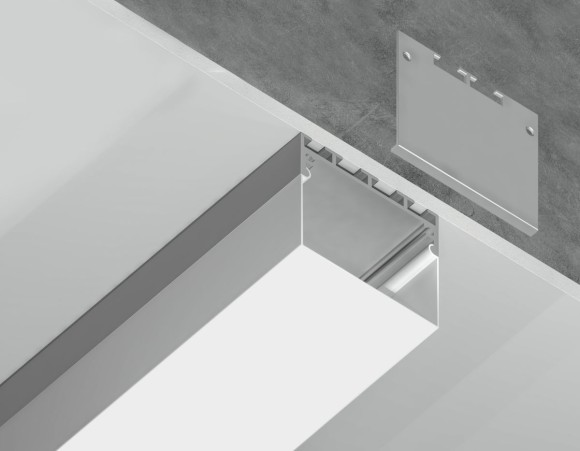 Алюминиевый профиль накладной/подвесной Profile System 42*45 для светодиодной ленты до 33,4мм Ambrella Light Illumination GP3070AL