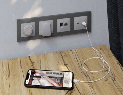 Лицевая панель Alfa (Серебро глянец) для терморегулятора теплого пола Quant Ambrella Volt AP4057