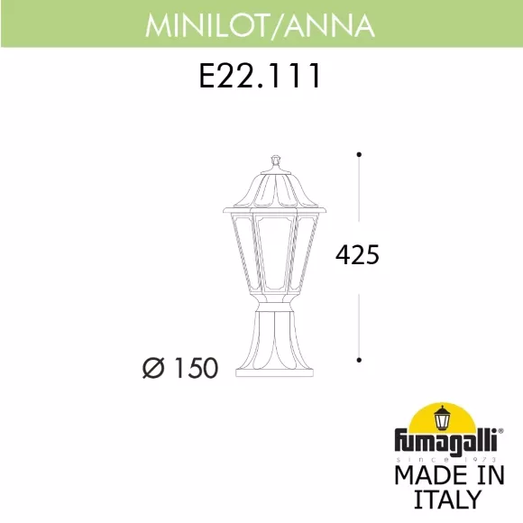 Ландшафтный светильник Fumagalli MINILOT/ANNA E22.111.000.VXE27, Медь, Прозрачный, Полимер Ландшафтный светильник Fumagalli MINILOT/ANNA E22.111.000.VXE27, Медь, Прозрачный, Полимер