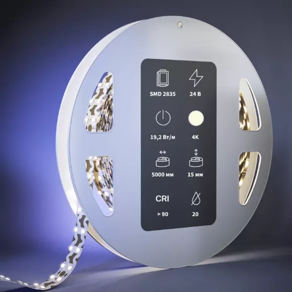 Светодиодная лента Maytoni Ultra 24В 2835 19,2Вт/м 4000K 5м IP20 201227 Светодиодная лента Maytoni Ultra 24В 2835 19,2Вт/м 4000K 5м IP20 201227