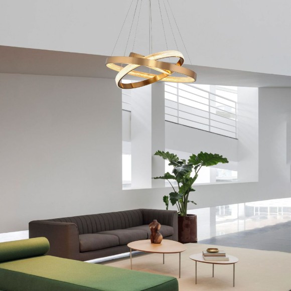 Подвесная светодиодная люстра с пультом управления Eurosvet POSH 90176/3 медный