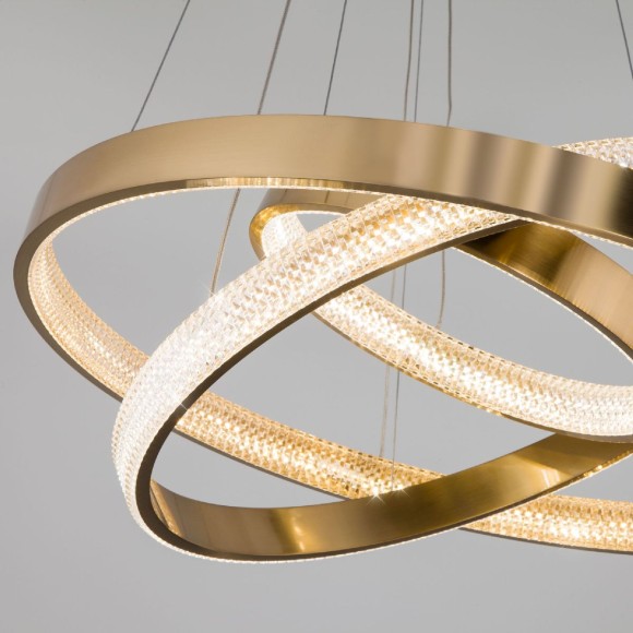 Подвесная светодиодная люстра с пультом управления Eurosvet POSH 90176/3 медный