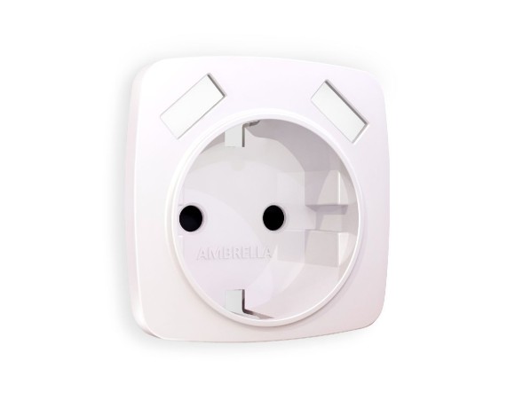 Лицевая панель для розетки с/з со шторками 2USB A+A Ambrella Volt Omega OP2090