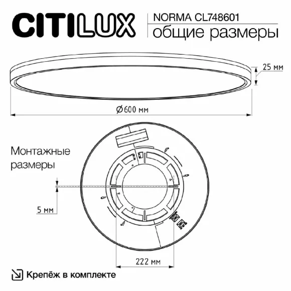 Потолочный светильник Citilux Norma CL748601