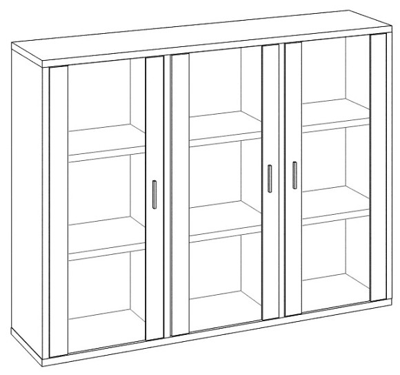 Тумба-витрина Домино СУ(ш3в1)+3ФС MER_SUsh3v1-3FS-K-karamel