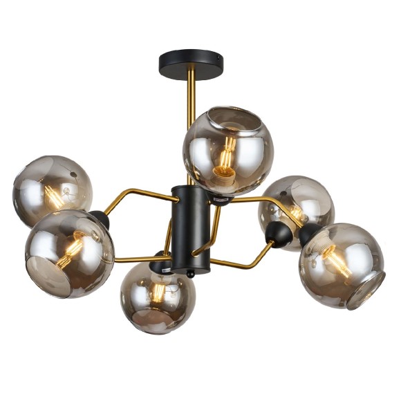 Люстра на штанге IMEX MD.9083-6-S-BK+COP