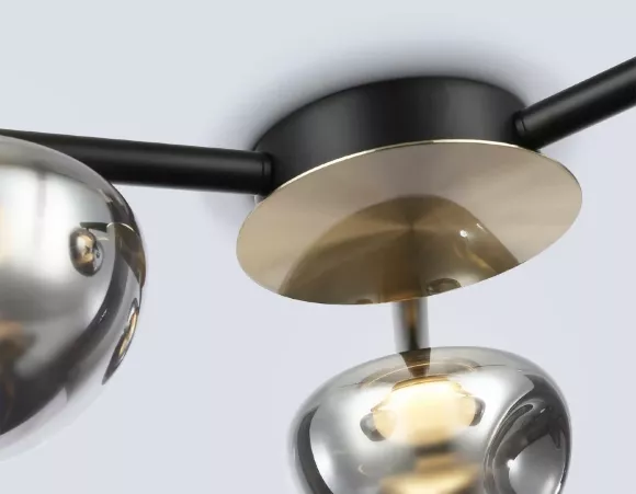 Потолочный светильник Ambrella Light High Light Modern LH12006, Черный, Дымчатый, Теплый белый, вид снизу Потолочный светильник Ambrella Light High Light Modern LH12006, Черный, Дымчатый, Теплый белый, вид снизу