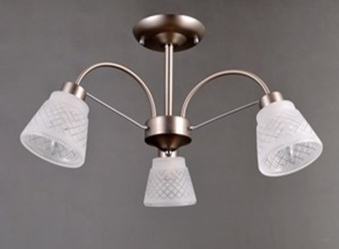 Люстра на штанге Elvan LU-38460/3-E14-Si+Wh