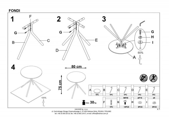 Стол обеденный Fondi HLM_V-CH-FONDI-ST-CZARNY