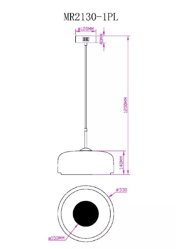 Подвесной светильник Myfar Charlie MR2130-1PL, вид сбоку