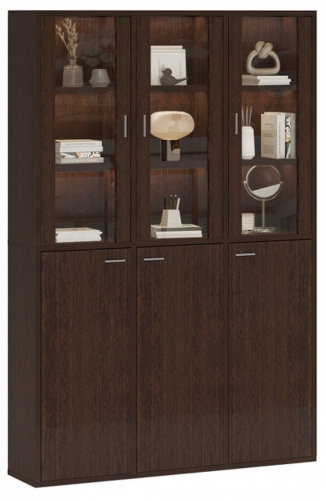 Шкаф-витрина Домино СУ(ш3в2)+3ФГ+3ФС MER_SUsh3v2-3FG-3FS-V-venge