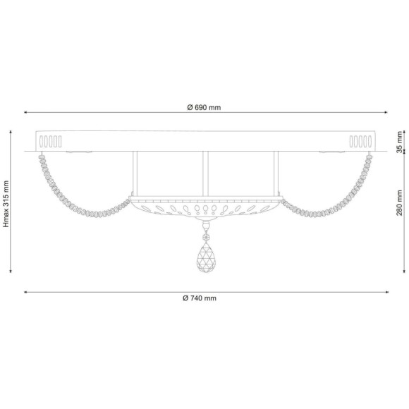 Потолочная светодиодная люстра Lucia Tucci Cristallo Cristallo 103.21