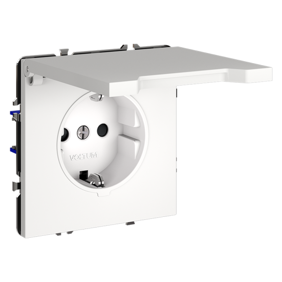 Розетка с защитными шторками и крышкой Voltum S70 VLS040302