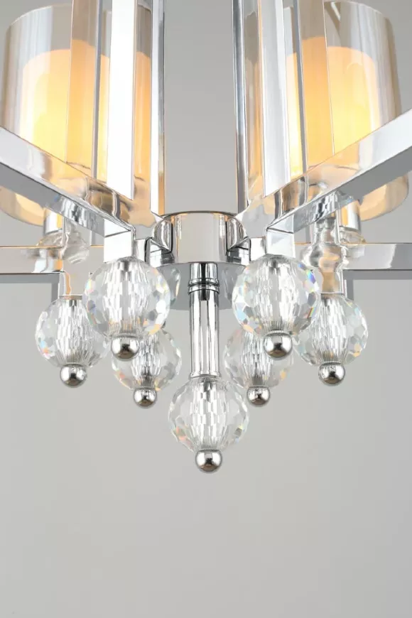 Подвесная люстра Omnilux Malito OML-79903-06, Хром, Прозрачный, Металл, декоративные элементы крупным планом