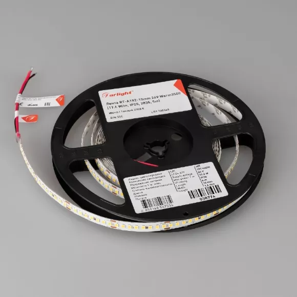 Светодиодная лента Arlight RT-A192-10mm 24V Warm3500 17.6 W/m, IP20, 2835, 5m 038774