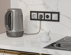 Лицевая панель Alfa (Серебро глянец) для терморегулятора теплого пола с цифровым дисплеем Quant Ambrella Volt AP4058