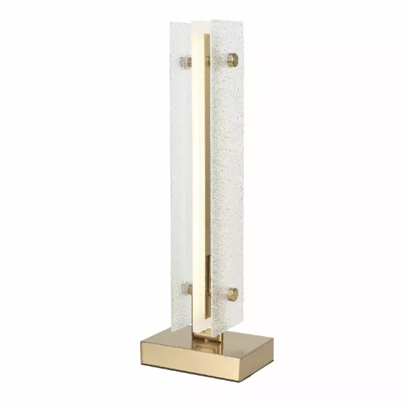 Настольная лампа ST Luce Fagy SL6245.204.01, Золото, Прозрачный, Нейтральный белый, основание крупным планом Настольная лампа ST Luce Fagy SL6245.204.01, Золото, Прозрачный, Нейтральный белый, основание крупным планом