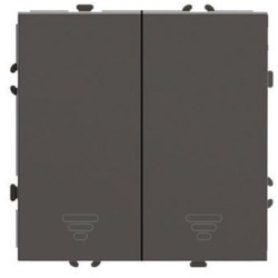 Выключатель 2-клавишный самовозвратный (механизм) Stekker Эмили RSW10-5113-09 антрацит soft touch 50367