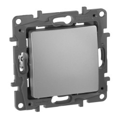 Выключатель одноклавишный Legrand Etika 10A 250V алюминий 672401