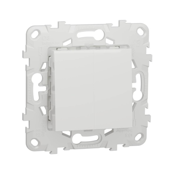 Переключатель двухклавишный Schneider Electric Unica New NU521318