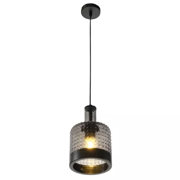 Подвесной светильник Myfar Edwin MR2474-1P, Черный, Дымчатый, Металл