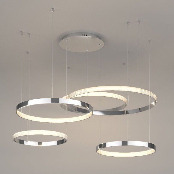 Подвесная светодиодная люстра с пультом управления Eurosvet POSH 90175/5 хром