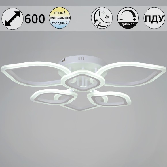 Потолочная светодиодная люстра с пультом управления Reluce 02303-0.3-3+3 WH