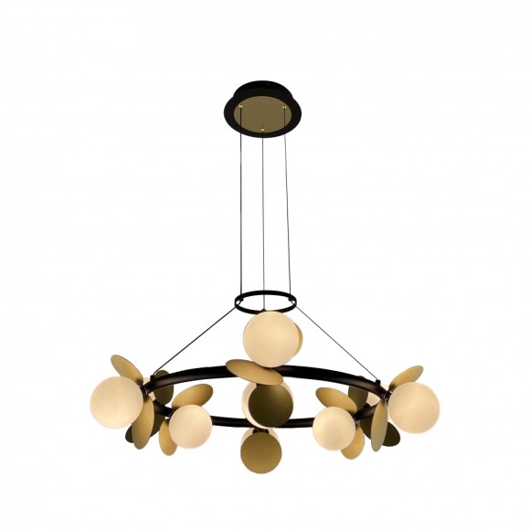 Подвесная светодиодная люстра с пультом управления iLedex Savage C4641-9 MBK+SGD