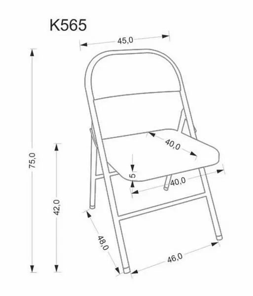 Стул K565 HLM_V-CH-K_565-KR-POPIEL, металл Стул K565 HLM_V-CH-K_565-KR-POPIEL, металл