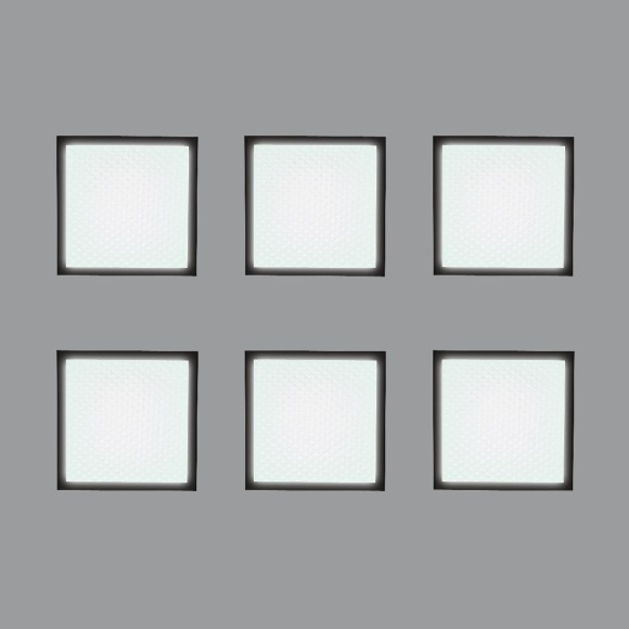 Встраиваемый светильник (комплект из 6 шт) Uniel ULP-1010 42W/4000К IP40 GRILYATO BLACK KIT06 UL-00008958