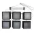 Встраиваемый светильник (комплект из 6 шт) Uniel ULP-1010 42W/4000К IP40 GRILYATO BLACK KIT06 UL-00008958