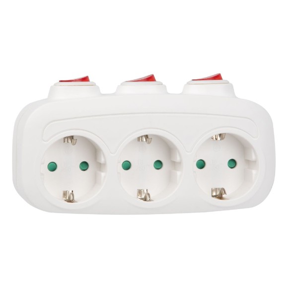 Разветвитель сетевой с выключателем Uniel S-GES3-16OB WHITE UL-00011239